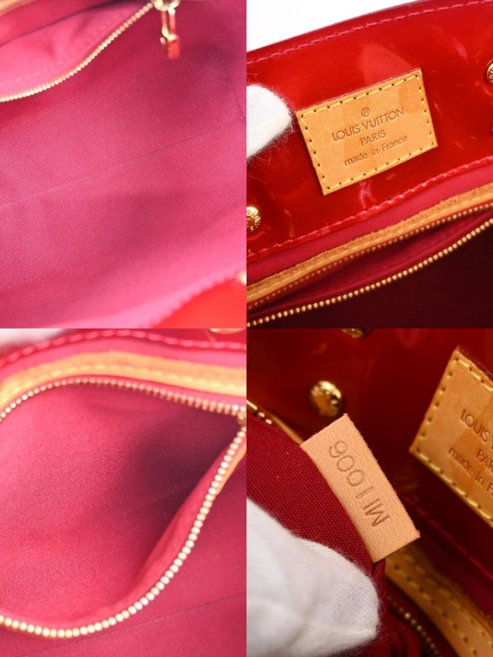 LOUIS VUITTON RED VERNIS READE PM TOTE HANDBAG M91088 MI1006 YQ07250 - Picture 15 of 15